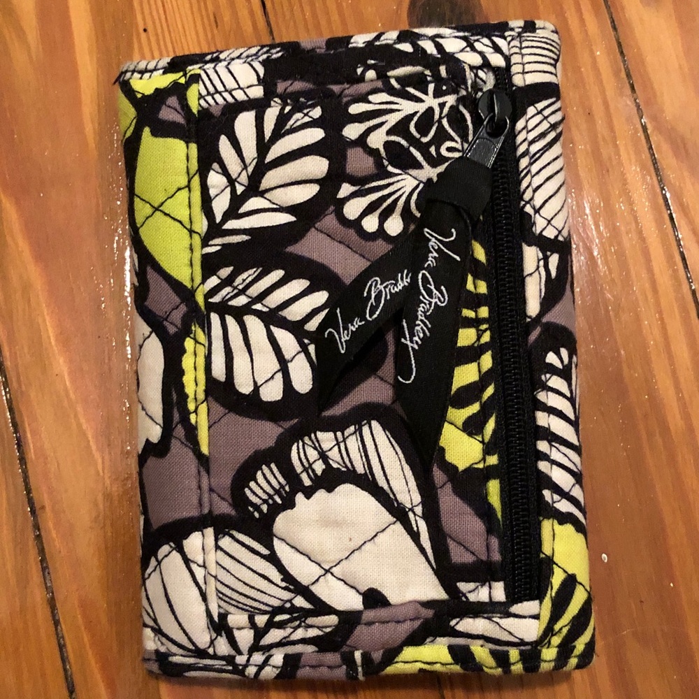 Vera Bradley Black and Green Floral Wallet